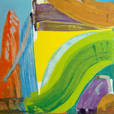 Fragment and Slide, acrylic on linen 2026